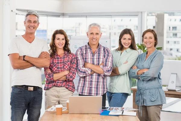 Casual business team smiling — Stock Photo, Image