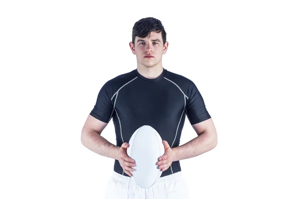 Rugbyspieler mit einem Rugbyball — Stockfoto