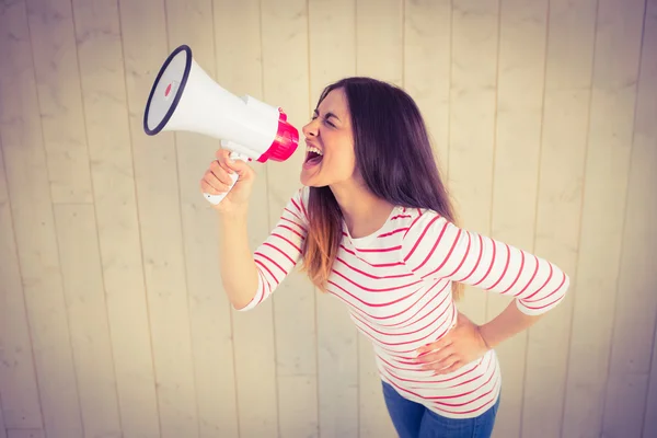 Pretty hipster shouting — Stock Photo, Image