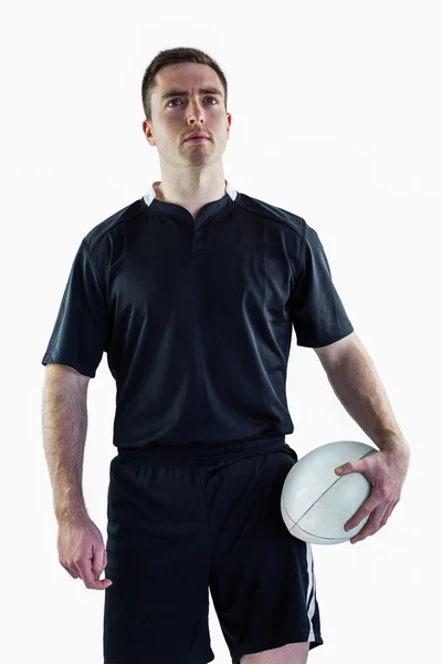 Ein Rugbyspieler schaut auf — Stockfoto