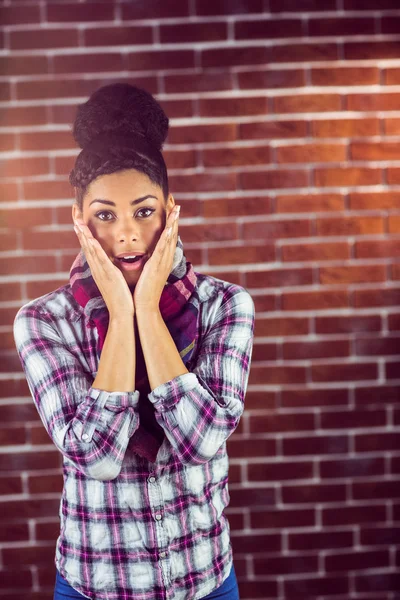 A surprised young female hipster — Stock Photo, Image