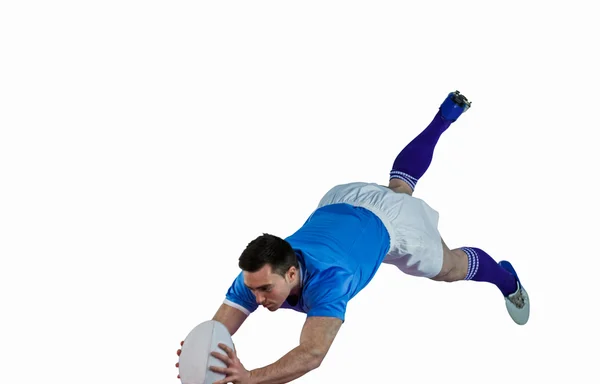 A rugby player scoring a try — Stock Photo, Image