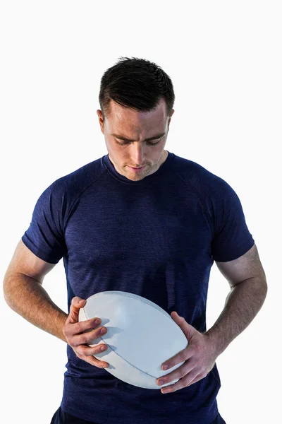 Attente man met een rugbybal — Stockfoto