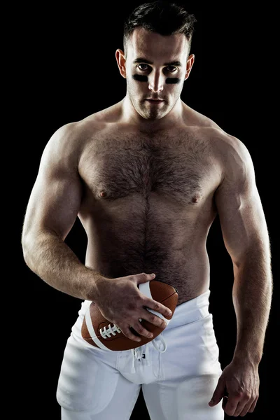 American football player with ball — Stock Photo, Image