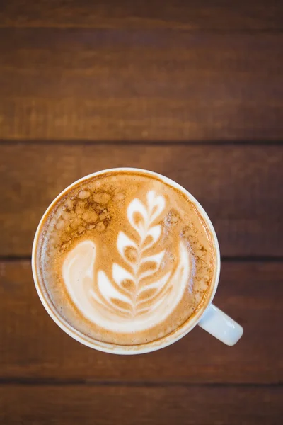 Copa de capuchino con arte del café — Foto de Stock