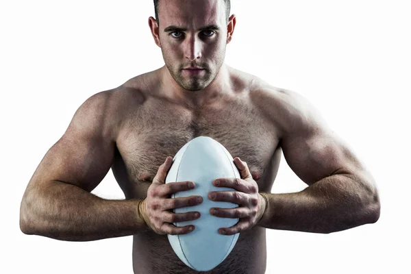 Rugby oyuncusu holding topu — Stok fotoğraf