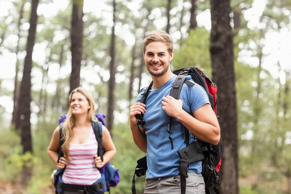 Young happy hiker couple — Stock Photo, Image