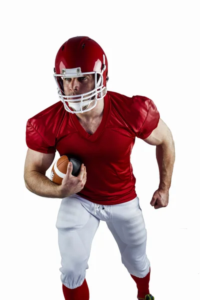 Football player running with ball — Stock Photo, Image