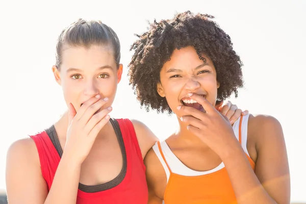 Young women laughing to camera — Stock Photo, Image