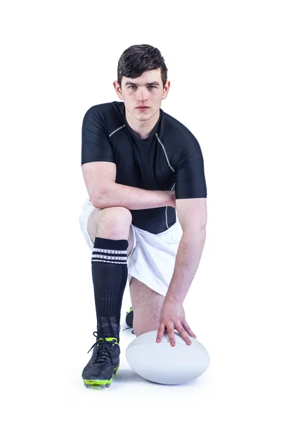 Player holding a rugby ball — Stock Photo, Image
