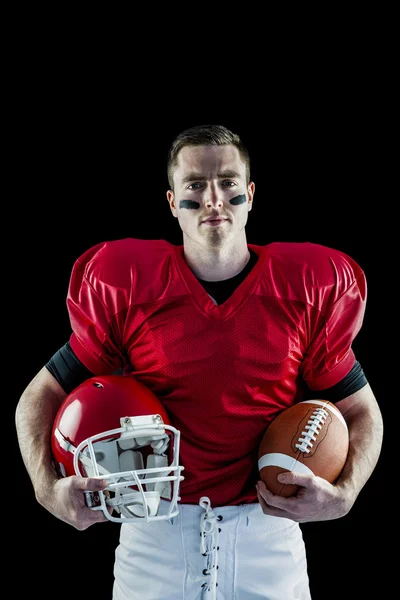 Giocatore di football americano con casco — Foto Stock