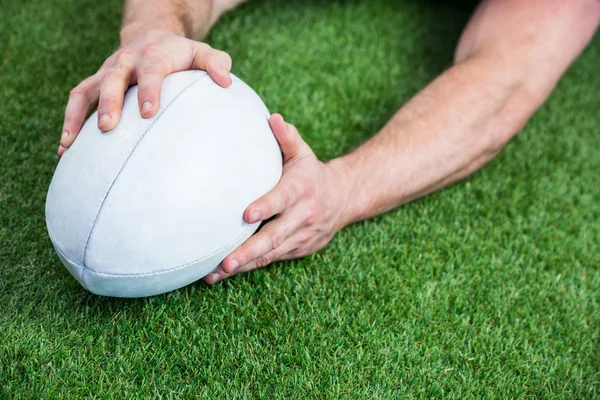 Gracz rugby, spróbować punktowania — Zdjęcie stockowe