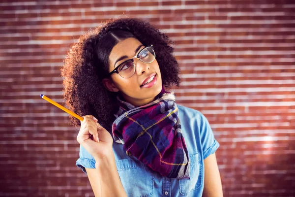 Aantrekkelijke hipster bedrijf pen — Stockfoto