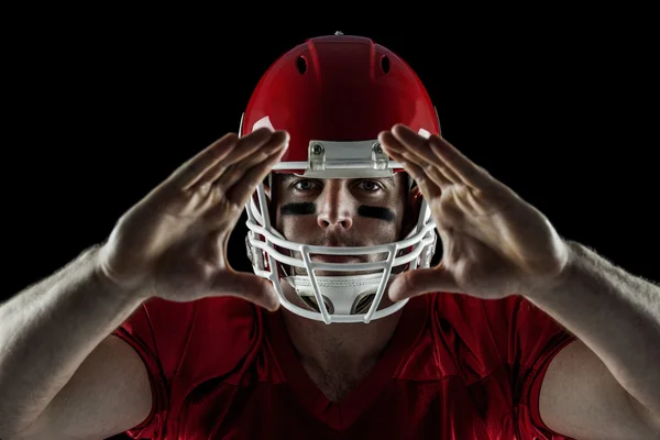 American football player making hand gesture — Stock Photo, Image