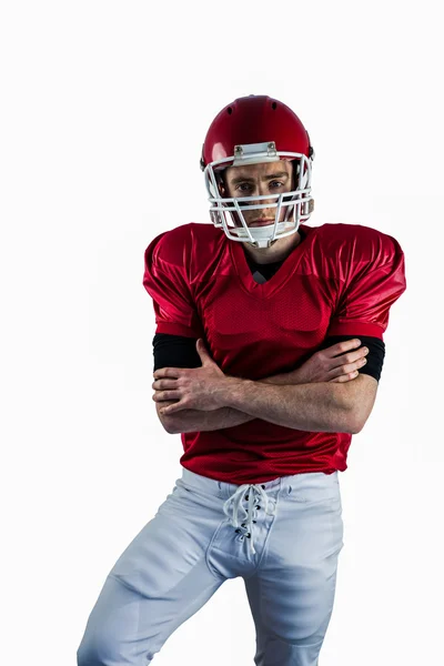 Joueur de football américain avec les bras croisés — Photo