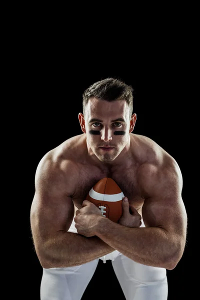 American football player with ball — Stock Photo, Image