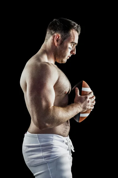 American football player with ball — Stock Photo, Image