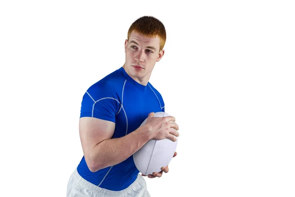 Spieler läuft mit dem Rugbyball — Stockfoto