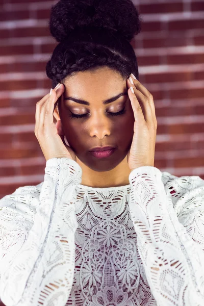 A beautiful woman having a headache — Stock Photo, Image