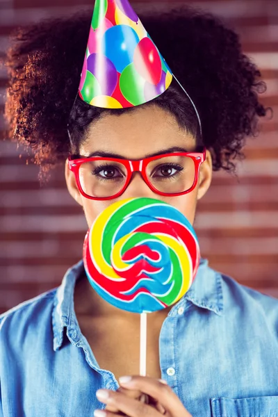 Hipster con un sombrero de fiesta — Foto de Stock