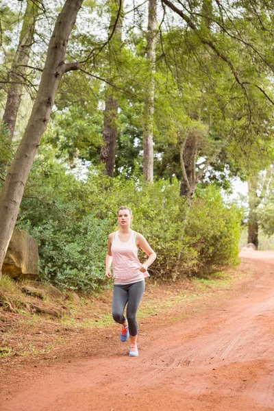 Pretty blonde athlete jogging — Stock Photo, Image