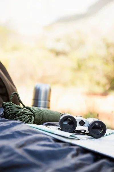 Camping equipment in the nature — Stock Photo, Image