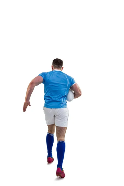 Jugador de rugby corriendo con la pelota —  Fotos de Stock