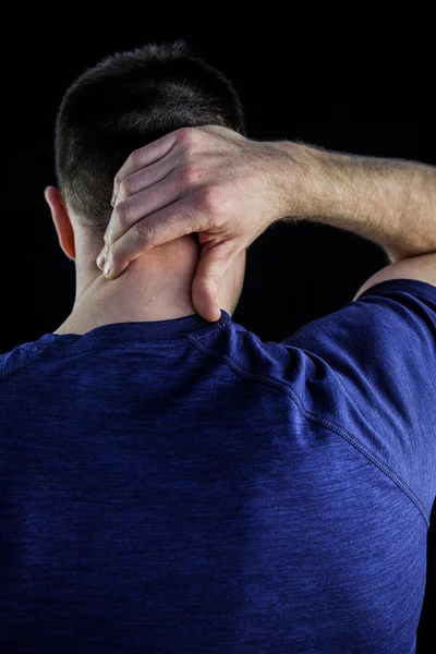 Hombre con dolor de cuello — Foto de Stock