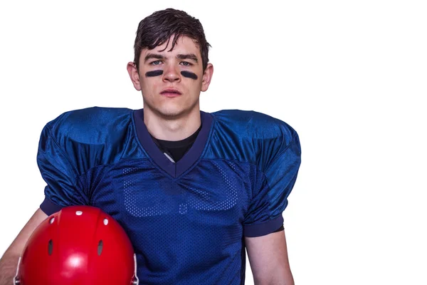 Football player holding an helmet — Stock Photo, Image