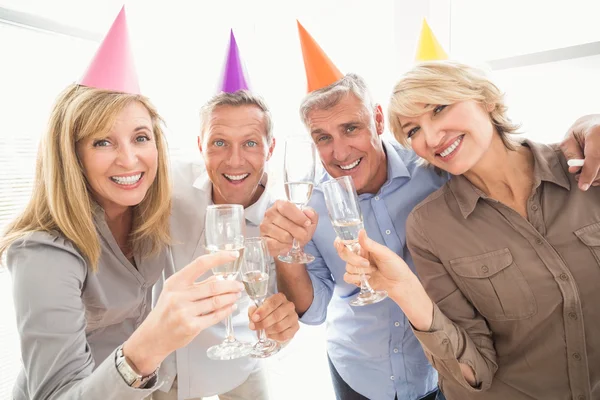 Business people making birthday toasts — Stock Photo, Image