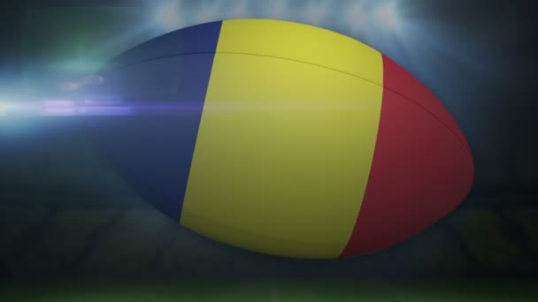 Rumania pelota de rugby en el estadio — Vídeo de stock