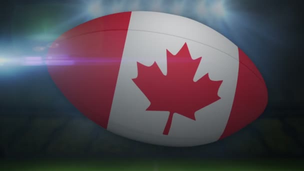 Canadá bola de rugby no estádio — Vídeo de Stock