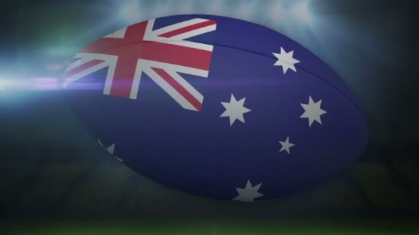 澳大利亚橄榄球球在体育场 — 图库视频影像