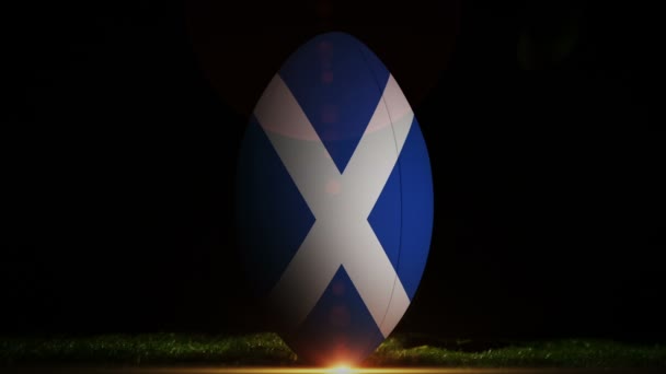 Player kicking scotland rugby ball — Stock Video