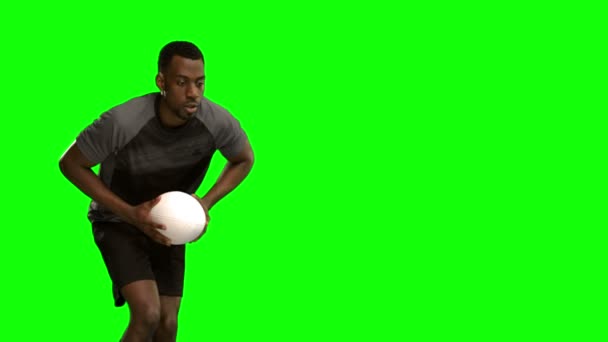 Ciddi rugby oyuncusu puanlama deneyin — Stok video