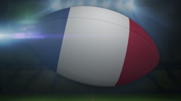 France rugby ball in stadium — Stock Video