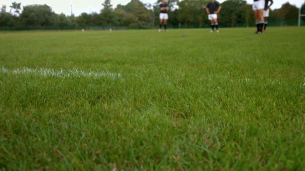 Rugby-Spieler üben gemeinsam — Stockvideo