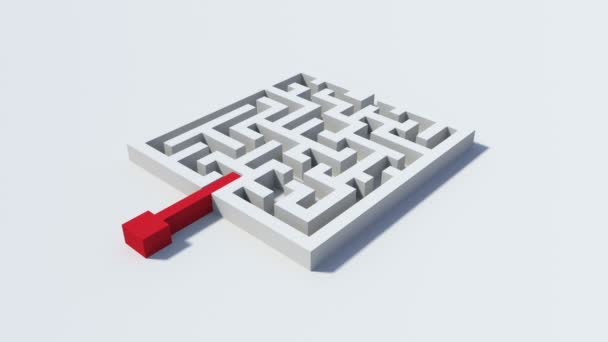 Ligne rouge résoudre un puzzle labyrinthe — Video