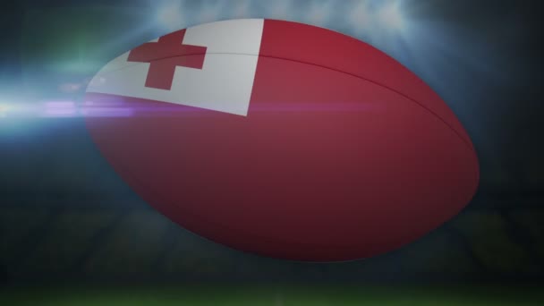 Tonga rugby boll i stadium — Stockvideo