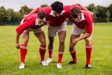 Rugby players ready to play clipart