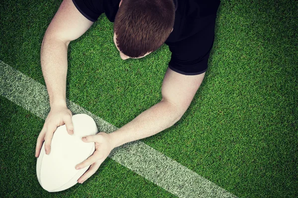 Jugador de rugby anotando un intento —  Fotos de Stock