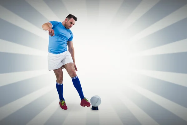 Ugby player ready to kick — Stock Photo, Image