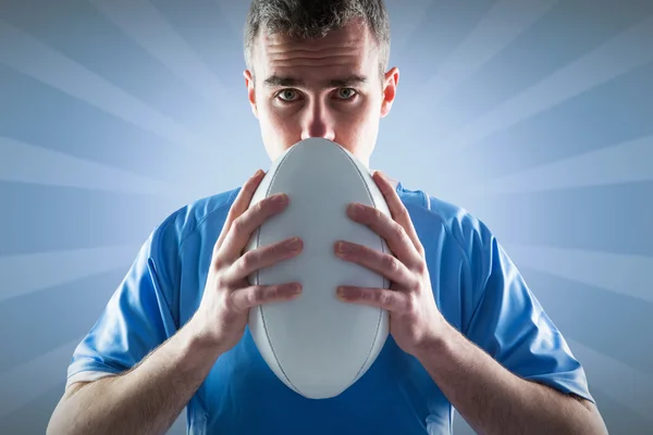 Player holding a rugby ball — Stock Photo, Image