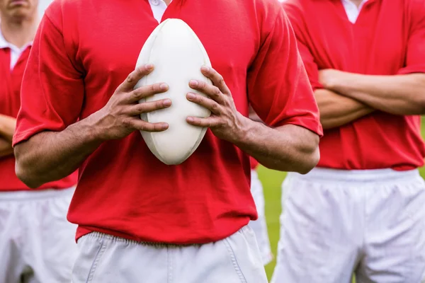 Stoere rugbyspelers klaar om te spelen — Stockfoto