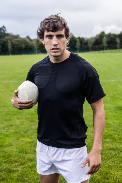 Rugbyspeler boos op camera — Stockfoto