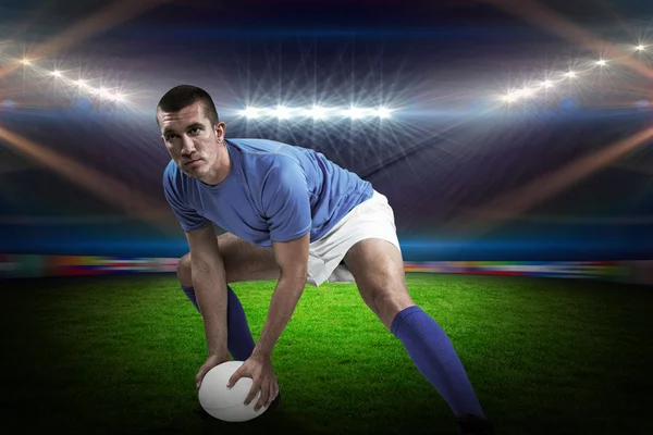 Jogador de rugby confiante jogando — Fotografia de Stock