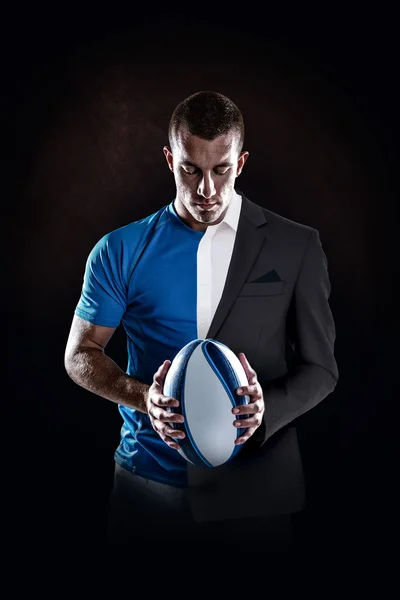 Rugby speler bedrijf bal — Stockfoto