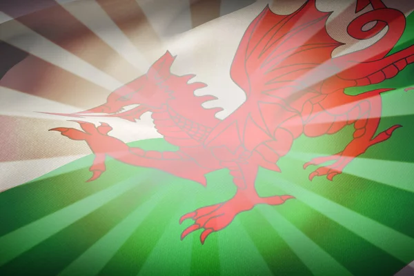 Vágott walesi zászló — Stock Fotó