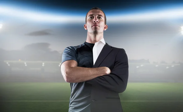 Player with arms crossed — Stock Photo, Image