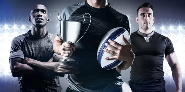 Succesvolle rugbyspelers — Stockfoto